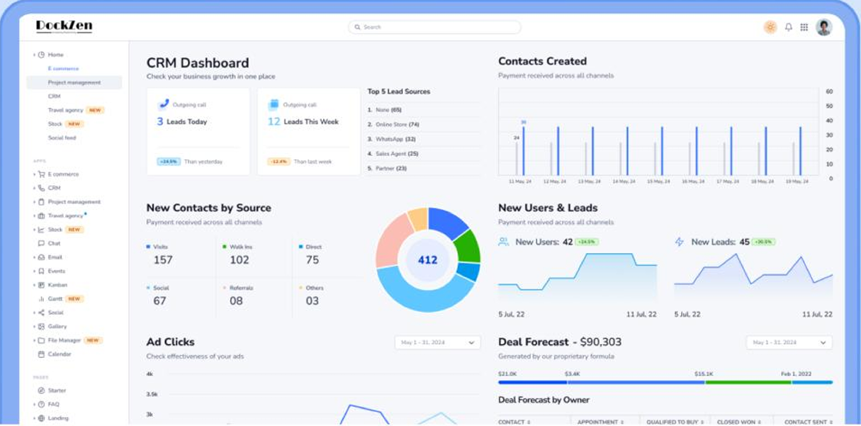Dockzen Main Dashboard